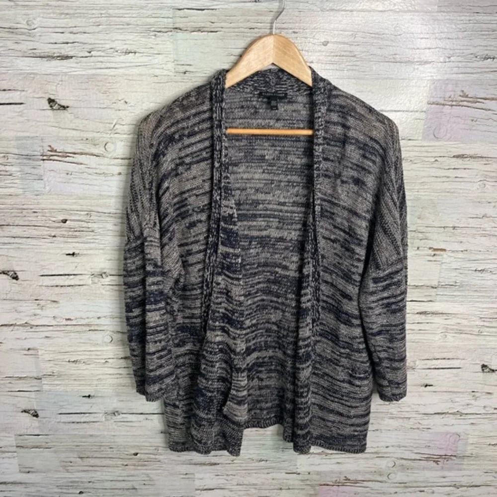 Eileen Fisher  Organic Linen gray sweater Cardigan Grey Size small